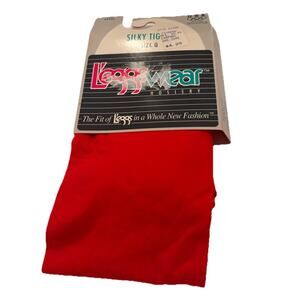 New VTG 90s LEGGS SILKY TIGHTS SPANDEX Red USA Christmas Holiday